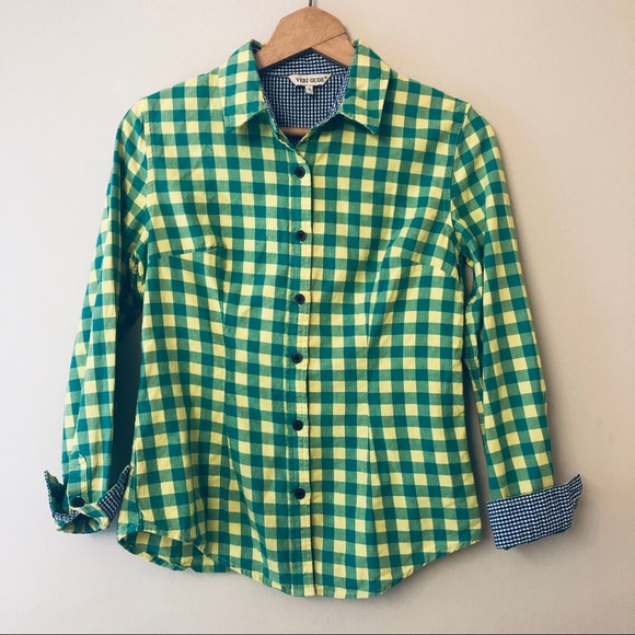 Veri Gude Button Down Shirt Plaid Check & Gingham Size Small - Picture 1 of 8